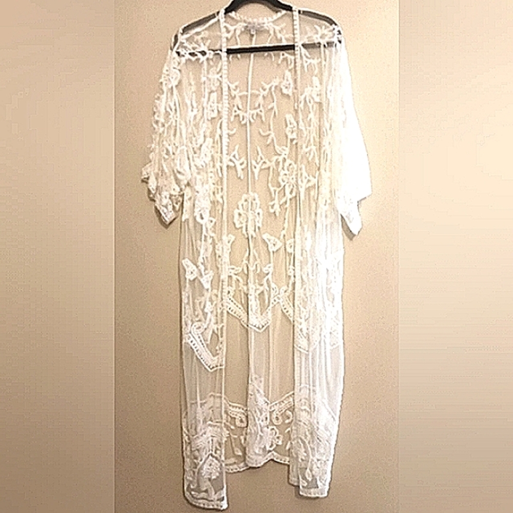 Off White Lace Kimono